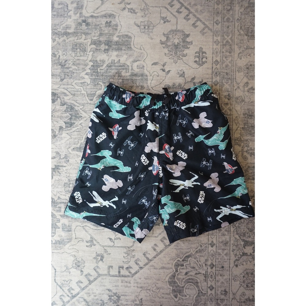 Hanna Andersson Star Wars Swim Trunks Galactic Starship Print Black Size 8 130cm